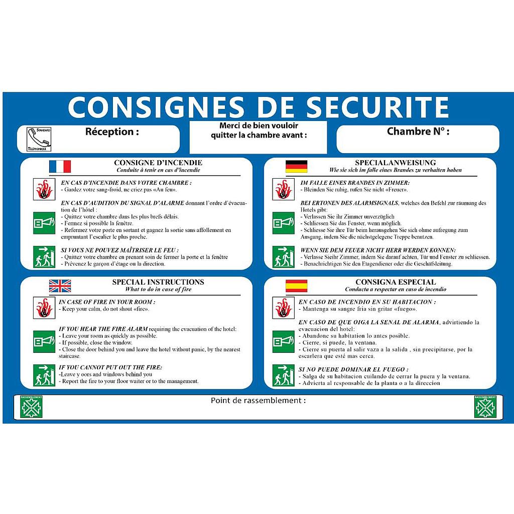 CONSIGNE BD CHAMBRE HOTEL